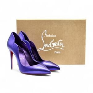 Christian Louboutin Hot Chick Leather Pumps 100mm Purple EU 37.5 US 7 - NWB $845